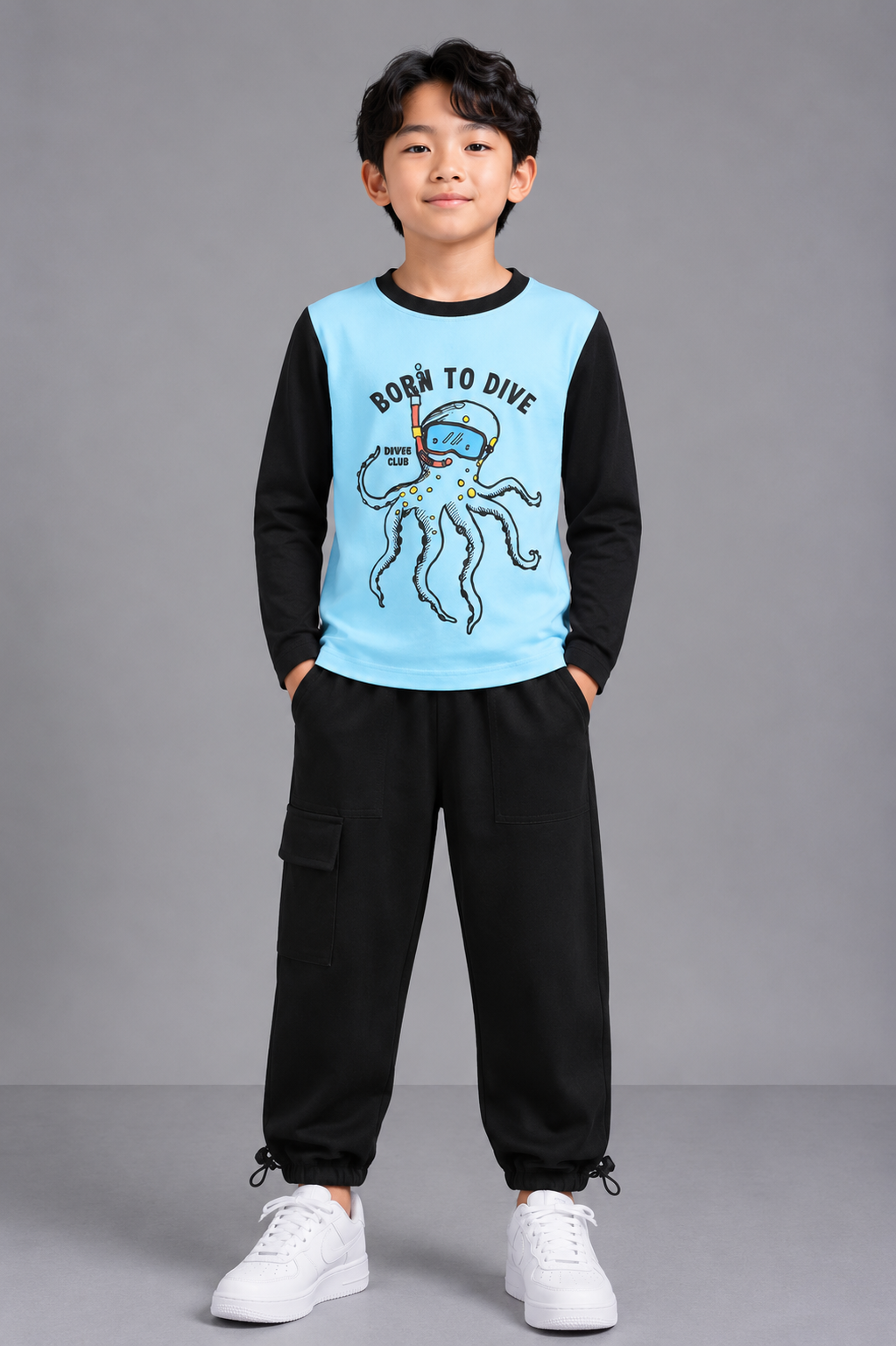 Coolbee Store Kids Boys Clothing Set - Blue (KBAW25ST11) – front view