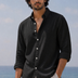 Linen Casual Shirt Black