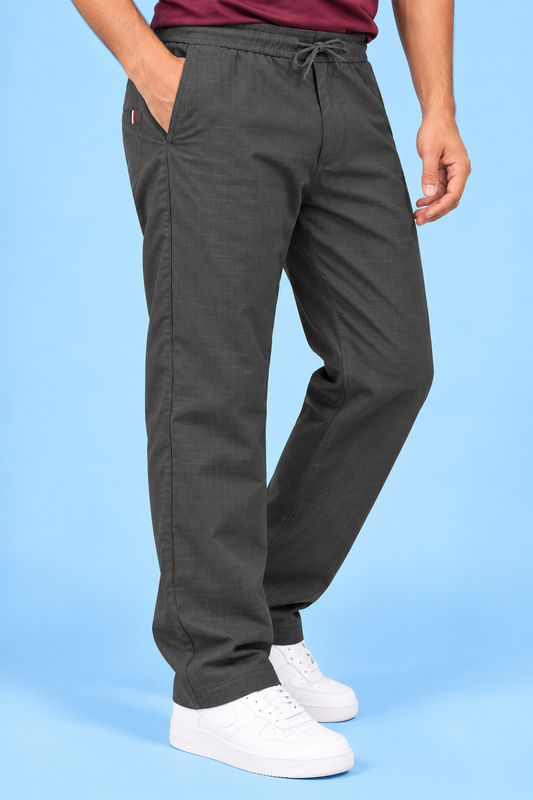 Cool Bee Linen Travel Pants Sea Grey – three-quarter view of relaxed straight-fit linen pants