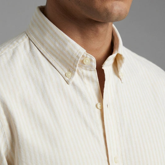 Super Premium Slim Fit Orange Striped Oxford Shirt