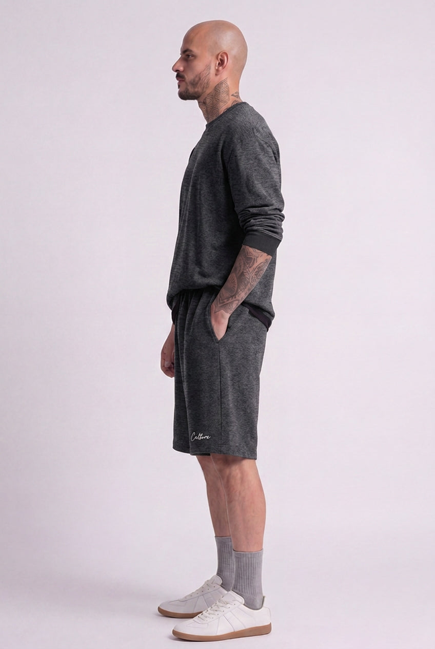 Cool Bee Regular Fit Shorts Antara Milange for Men - Shorts Summer Casual India - Detail View