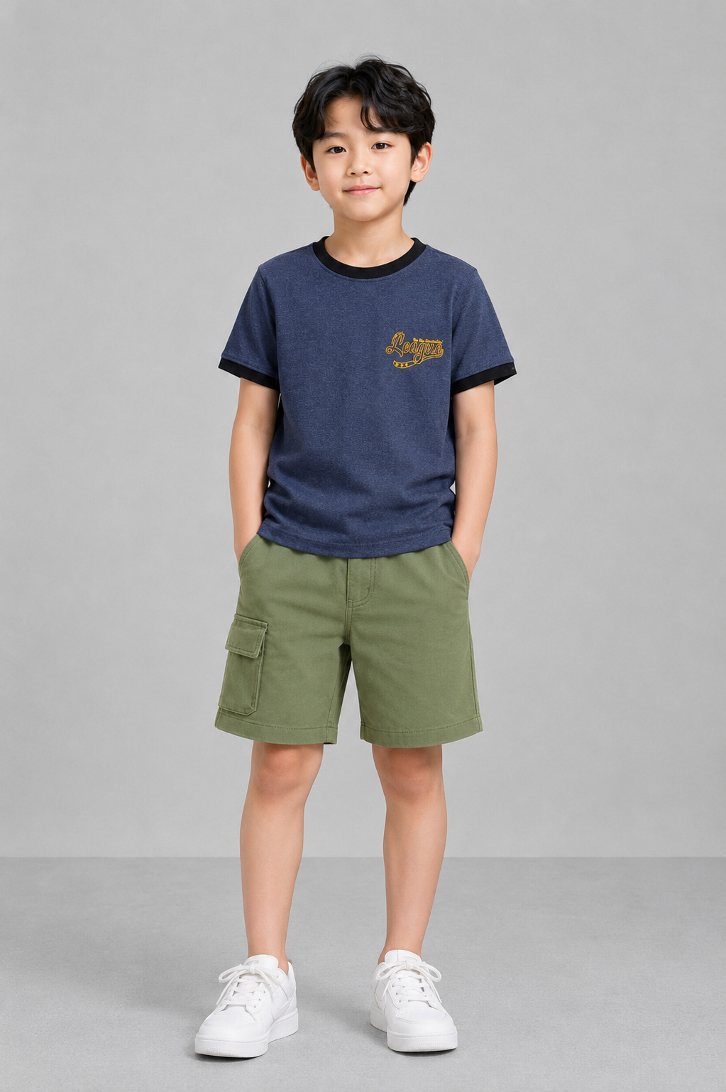 Coolbee Store Kids Boys T-Shirt - Navy (KBSSTR21) – front view