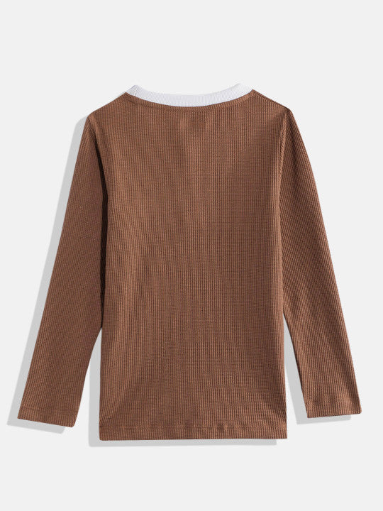 Coolbee Store Kids Boys T-Shirt - Brown (KBAW25TR21) – side view