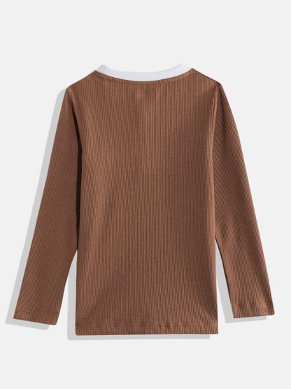 Coolbee Store Kids Boys T-Shirt - Brown (KBAW25TR21) – side view