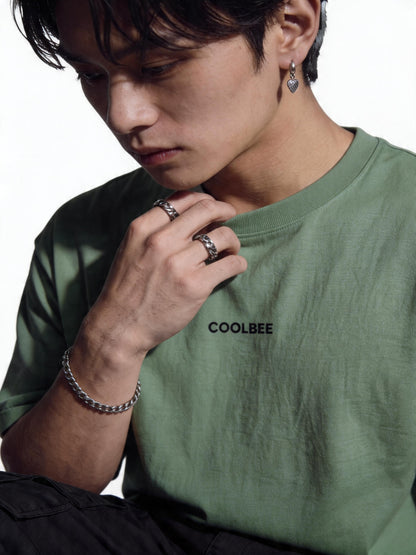 Cool Bee Orbital Drift Tee Green for Men - Green Oversized Graphic Tee Streetwear India - Lifestyle View