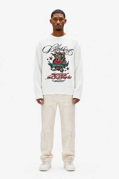 Coolbee Store Signature Waffle Tee White – side view