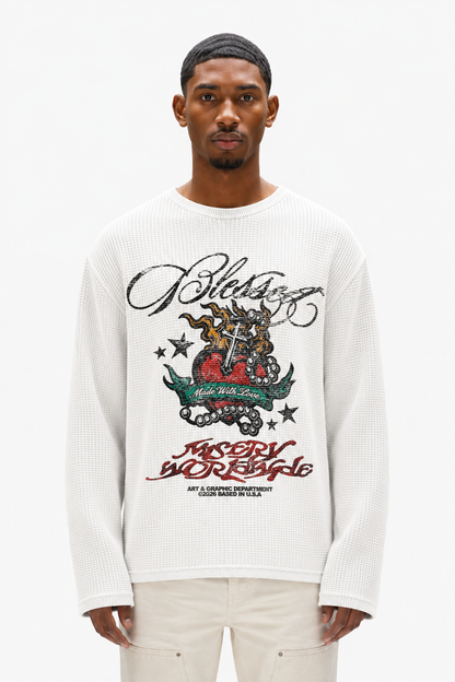 Coolbee Store Signature Waffle Tee White – front view