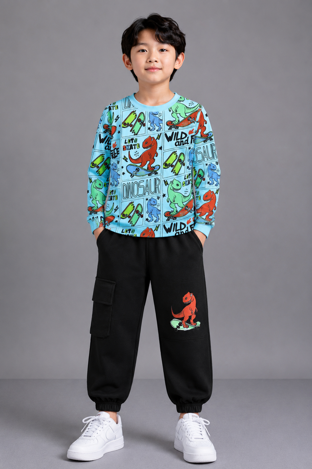 Coolbee Store Kids Boys Clothing Set - Aqua (KBAW25ST3) – front view