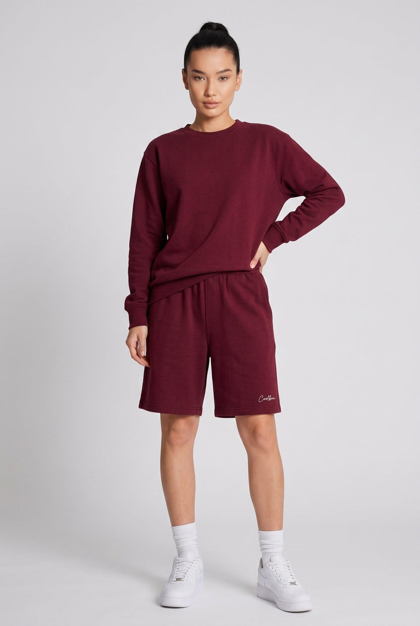 Cool Bee Regular Fit Shorts Maroon for Women - Maroon Regular Fit Casual Shorts India - Back View