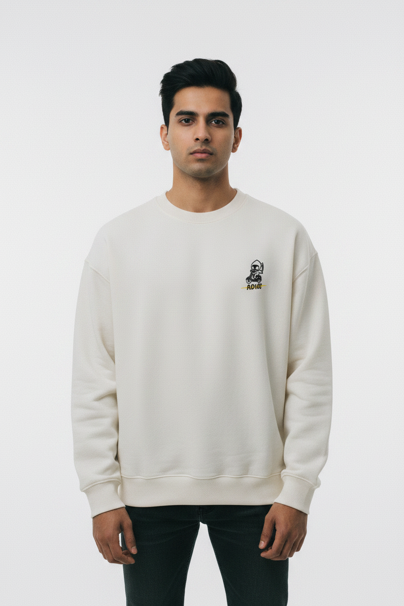 Front facing - ADIOS ghost sweatshirt