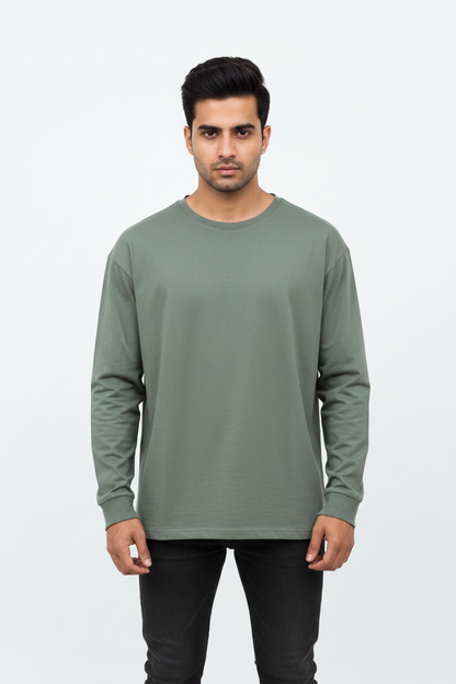 Front facing attitude - sage green tee