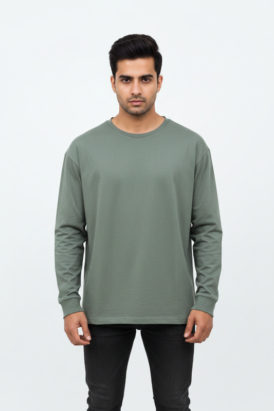 Front facing attitude - sage green tee
