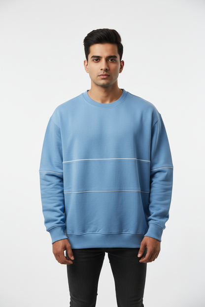 Front facing attitude - sky blue sweatshirt