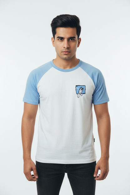 Front facing - bunny raglan tee