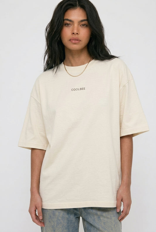 Cool Bee Lost in Thoughts Tee White for Women - Oversized Graphic Tee Streetwear India - Back View