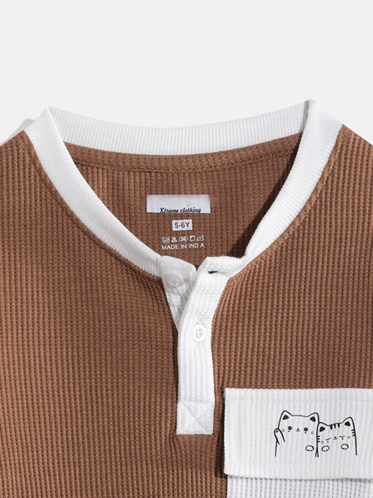 Coolbee Store Kids Boys T-Shirt - Brown (KBAW25TR21) – close-up fabric detail