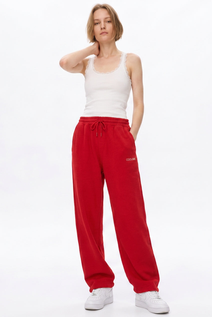 Cool Bee Joggers Red for Women - Joggers Casual Streetwear India - Lifestyle View