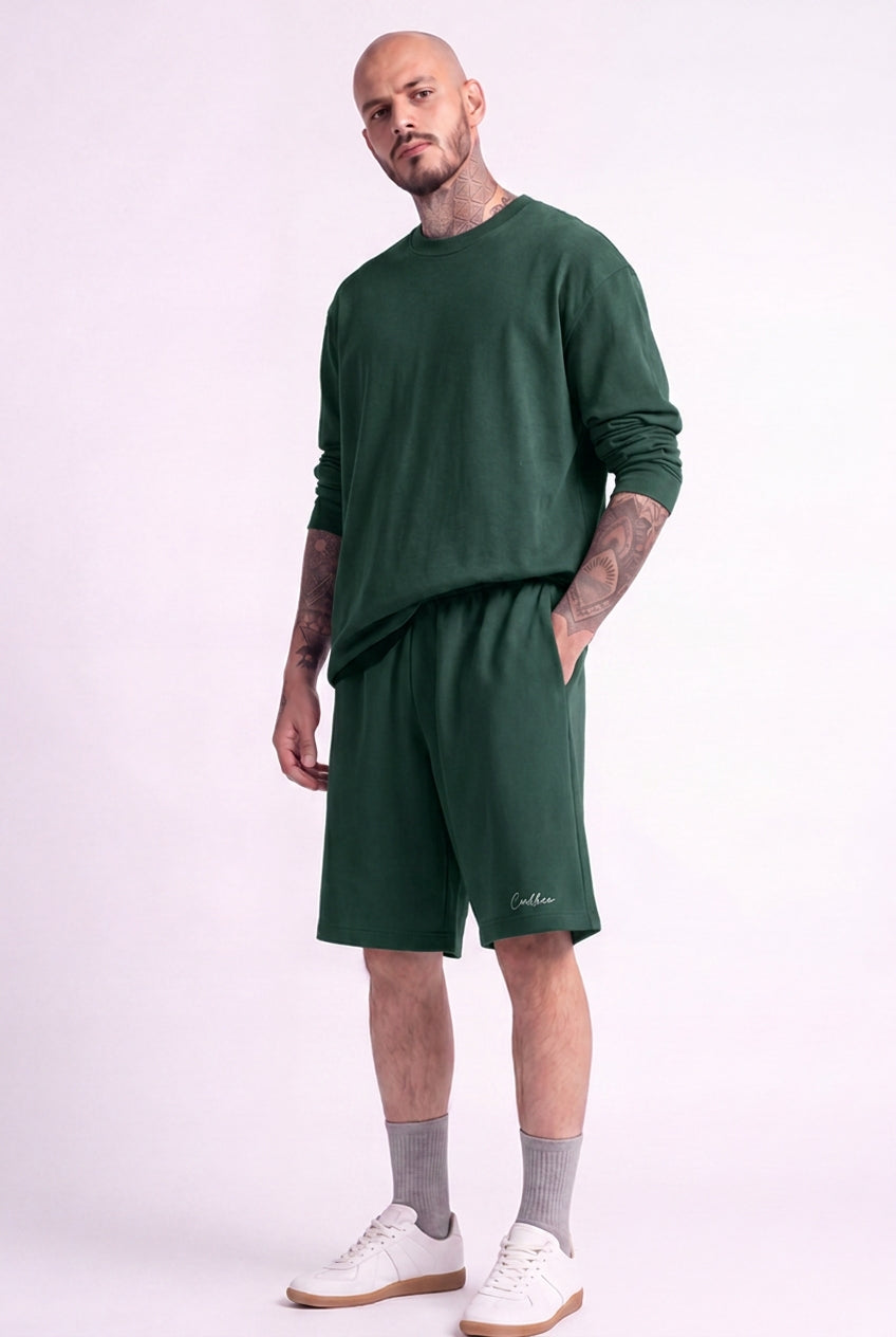 Cool Bee Regular Fit Shorts Bottle Green for Men - Shorts Summer Casual India - Lifestyle View