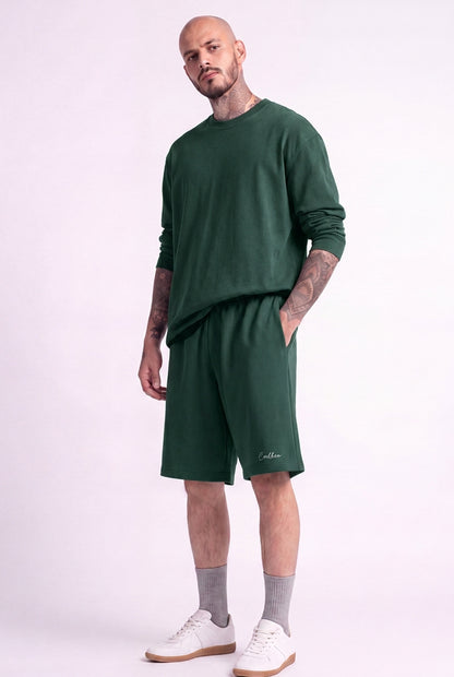 Cool Bee Regular Fit Shorts Bottle Green for Men - Shorts Summer Casual India - Lifestyle View