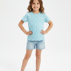 Kids Girls T-Shirt - Light Blue (KGSSA09)