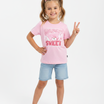 Kids Girls T-Shirt - Light Pink (KGSSA21)
