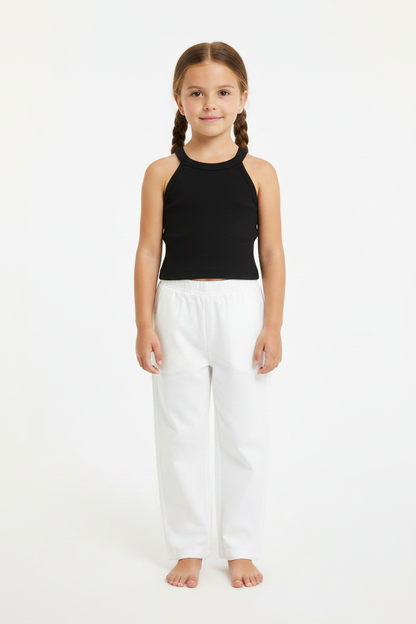Coolbee Store – Girl on white background wearing black ribbed sleeveless top