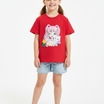 Kids Girls T-Shirt - Red (KGSSA33)