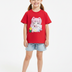 Kids Girls T-Shirt - Red (KGSSA33)