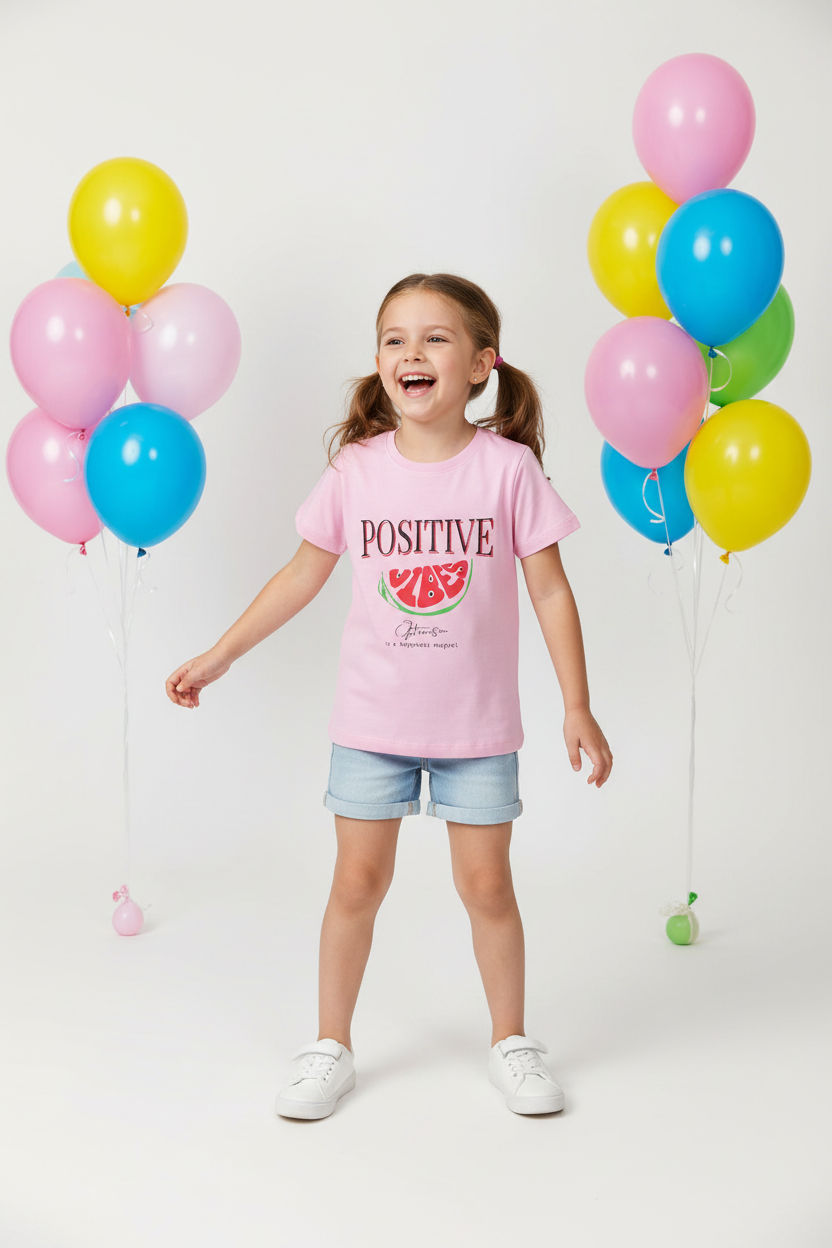 Coolbee Store – Girl with balloons wearing pink tee