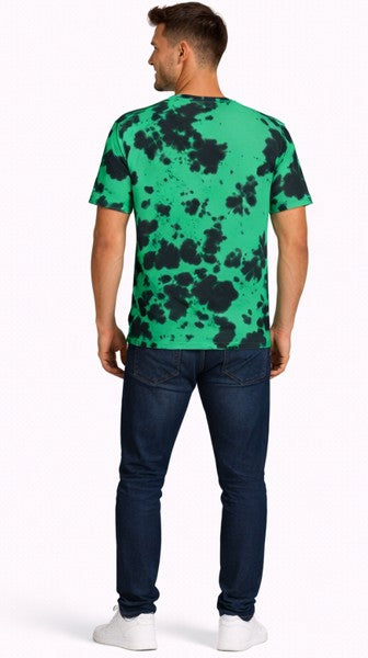 Unisex Tie Dye Oversized T-Shirt Green Black