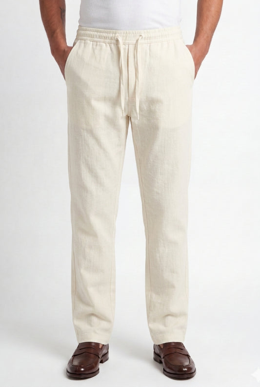 Linen Travel Pants Off White