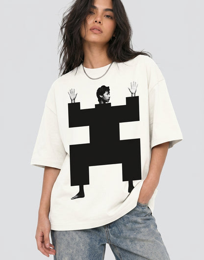 Cool Bee Structural Persona Tee White for Women - White Oversized Graphic Tee Streetwear India