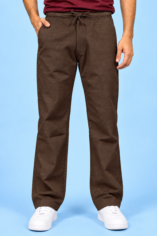 Linen Travel Pants Brown