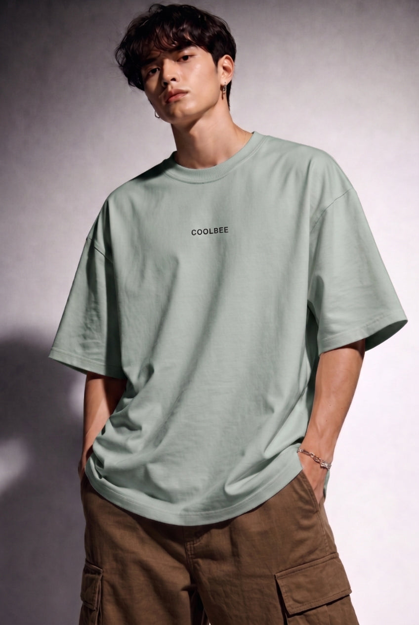 Cool Bee Matchday Abstract Tee Green for Men - Green Oversized Graphic Tee Streetwear India - Back View