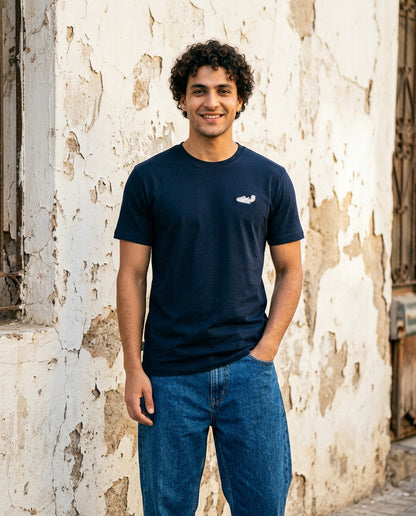 Cool Bee Essential Cotton Crew Neck T-Shirt Navy Blue for Men - Navy Blue Regular Fit Tee India
