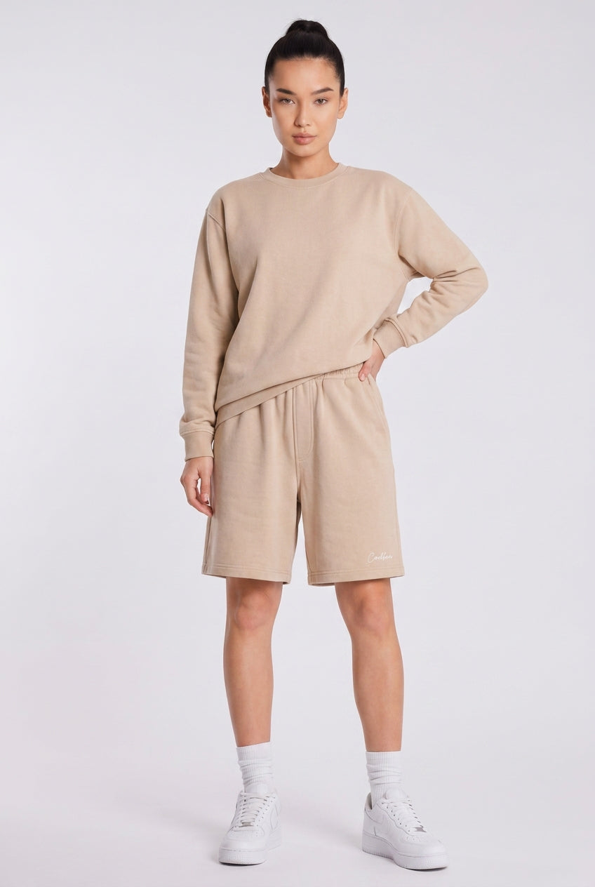 Cool Bee Regular Fit Shorts Beige for Women - Beige Regular Fit Casual Shorts India - Back View