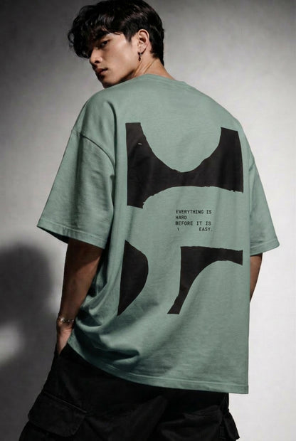Cool Bee Perspective Graphic Tee Green for Men - Green Oversized Graphic Tee Streetwear India - Lifestyle View