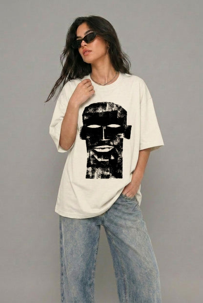 Cool Bee The Totem Tee White for Women - White Oversized Graphic Tee Streetwear India