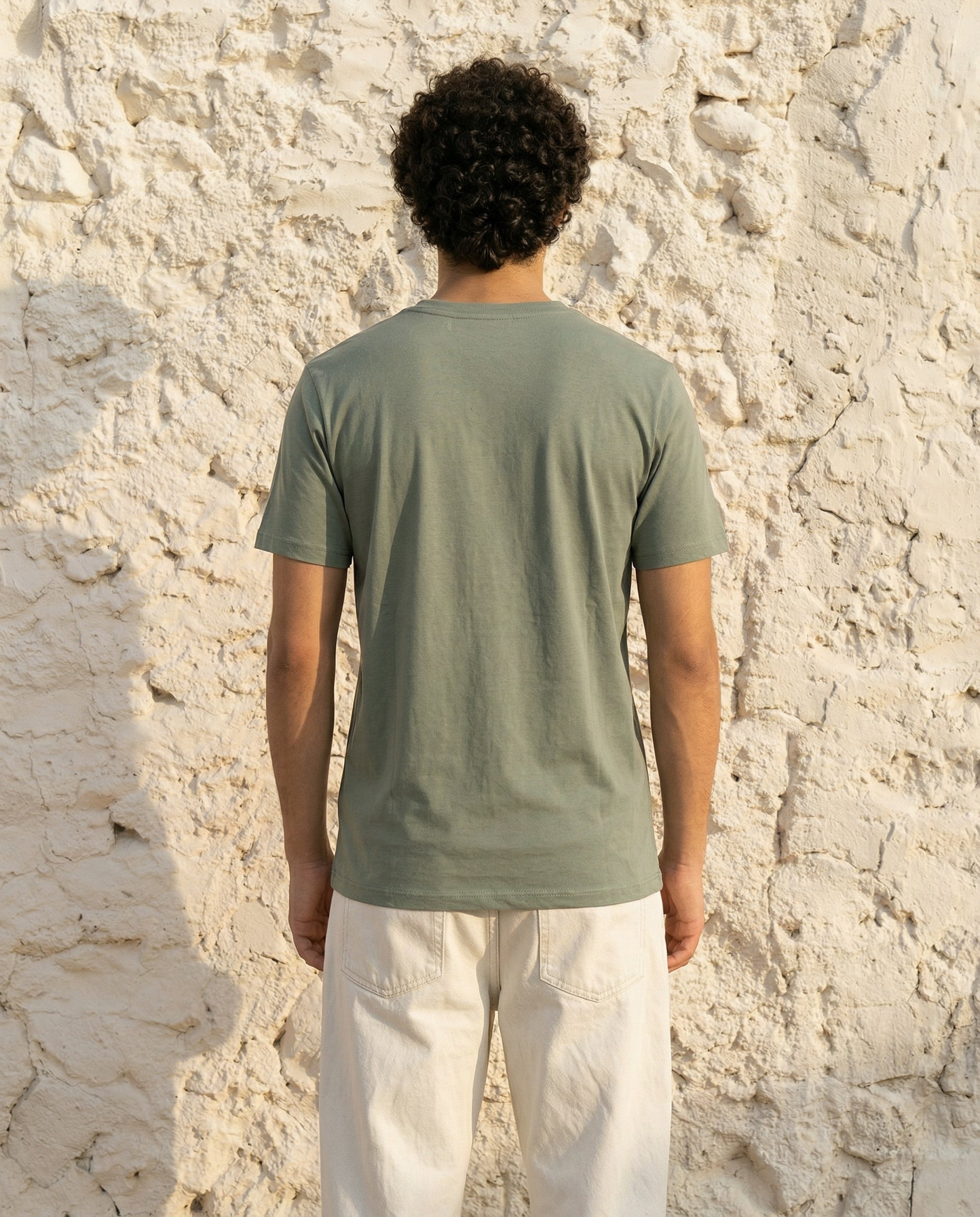 Cool Bee Essential Cotton Crew Neck T-Shirt Light Green for Men - Light Green Regular Fit Tee India - Lifestyle View