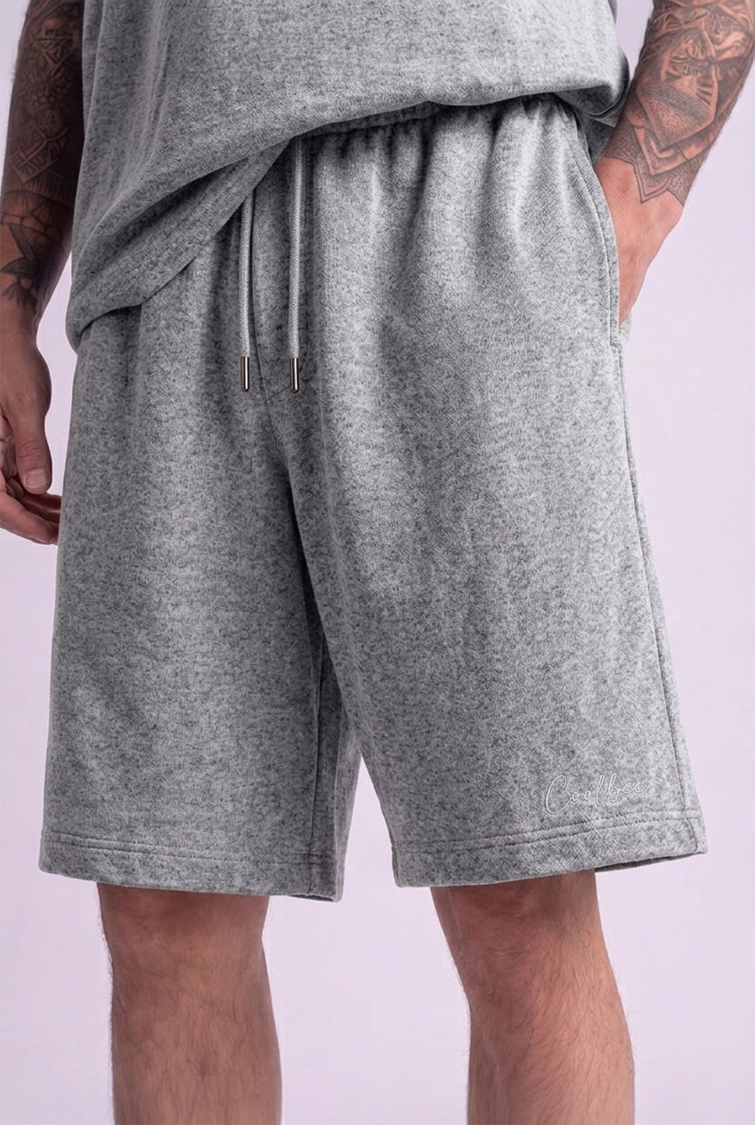 Cool Bee Regular Fit Shorts Gray Milange for Men - Grey Shorts Summer Casual India