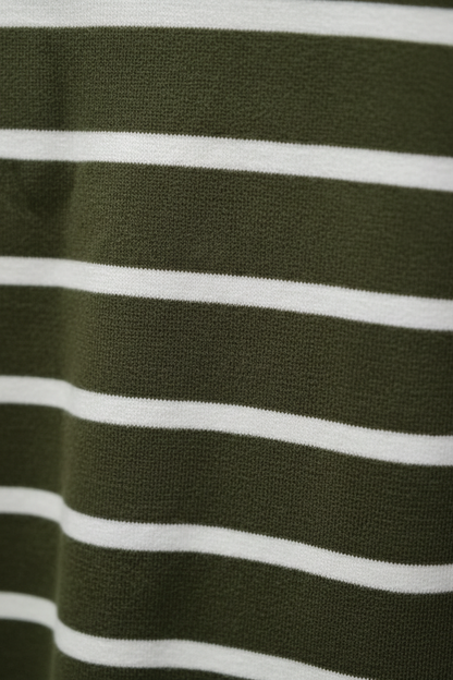Olive stripe fabric close-up