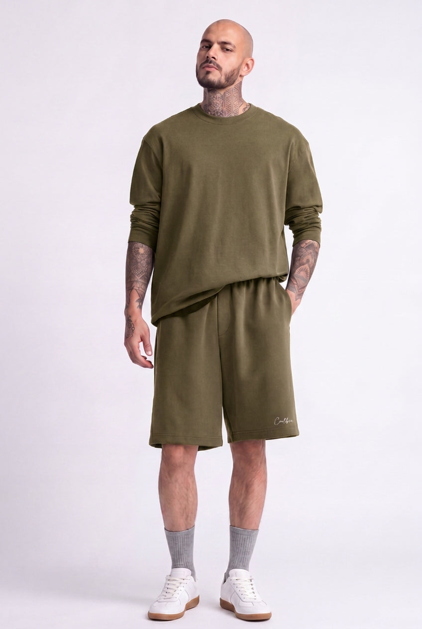 Cool Bee Regular Fit Shorts Olive Green for Men - Shorts Summer Casual India - Lifestyle View