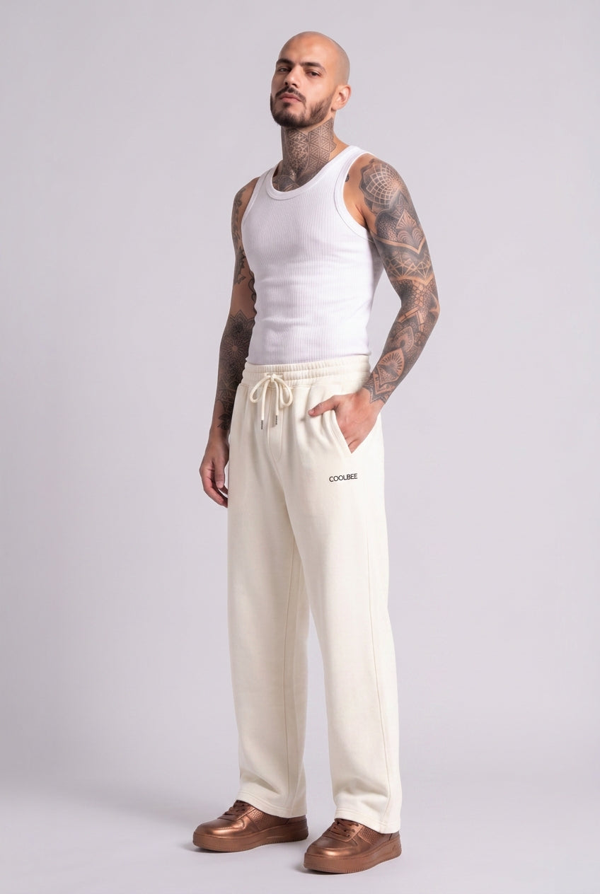 Cool Bee Joggers Off White for Men - Off White Joggers Casual Streetwear India - Detail View