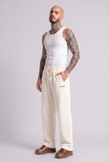 Cool Bee Joggers Off White for Men - Off White Joggers Casual Streetwear India - Detail View