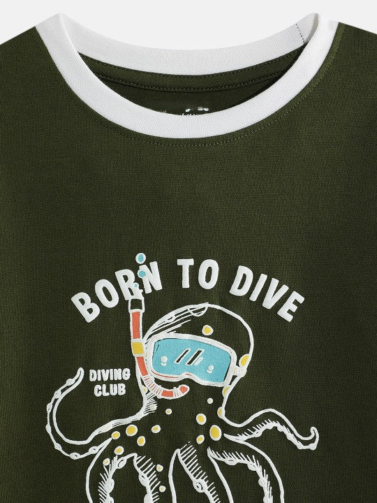 Coolbee Store Kids Boys Clothing Set - Olive (KBAW25ST12) – close-up fabric detail