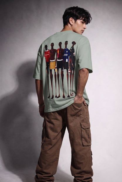 Cool Bee Matchday Abstract Tee Green for Men - Green Oversized Graphic Tee Streetwear India - Lifestyle View