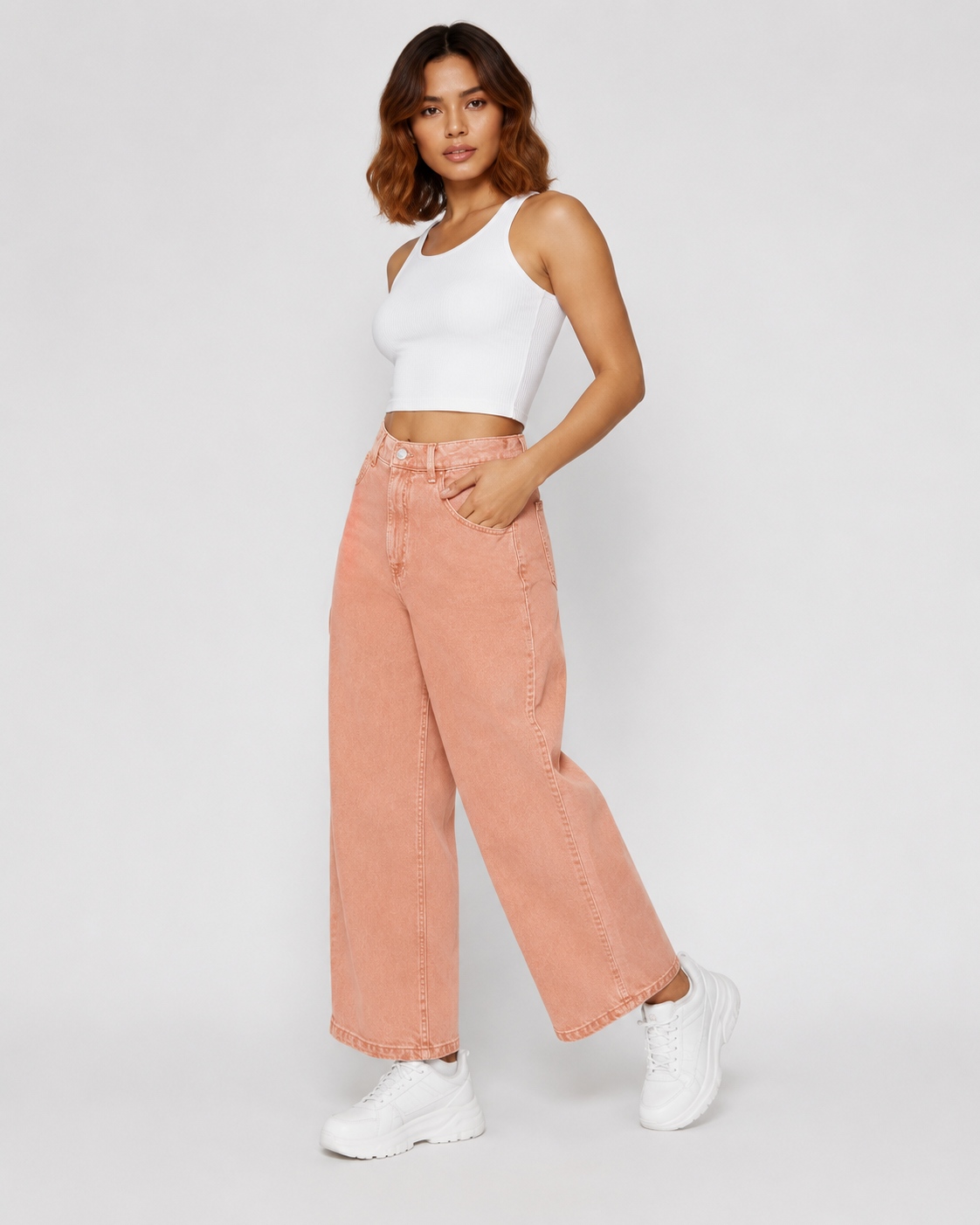 Peach Wide legs Jeans – Coolbee Store, photo 3 of 8