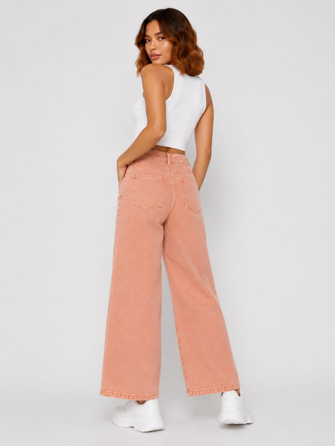 Peach Wide legs Jeans – Coolbee Store, photo 8 of 8
