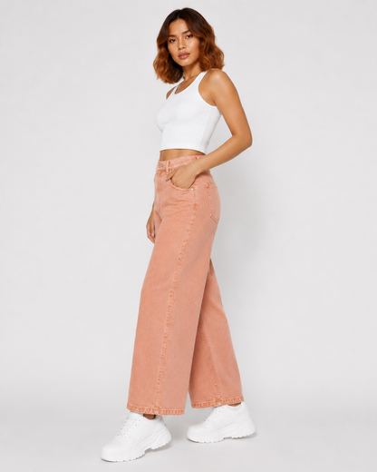 Peach Wide legs Jeans – Coolbee Store, photo 6 of 8