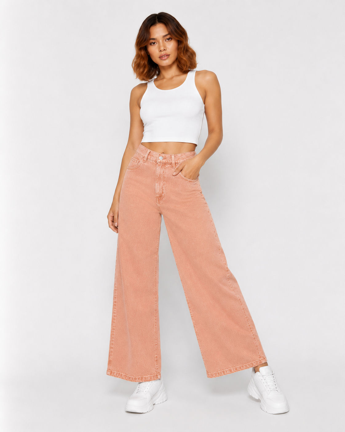 Peach Wide legs Jeans – Coolbee Store, photo 5 of 8